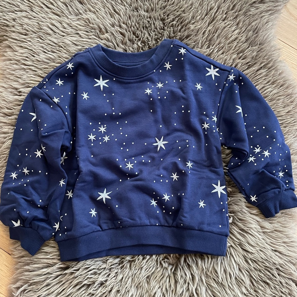 BRAND NEW HANNA ANDERSSON Kids' Starry Night Blue Sweatshirt